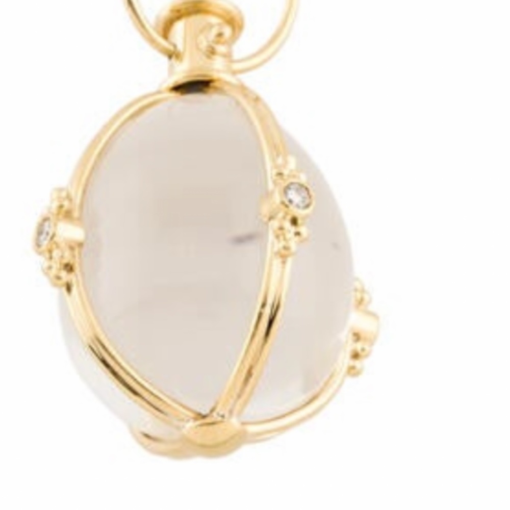 Temple St Clair  Large 18kt quartz amulet with diamonds